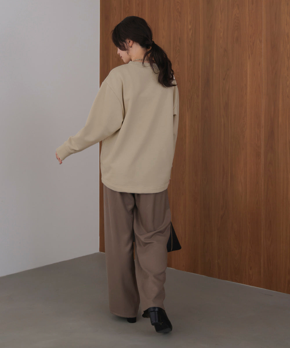 裏起毛レースラインプルオーバー