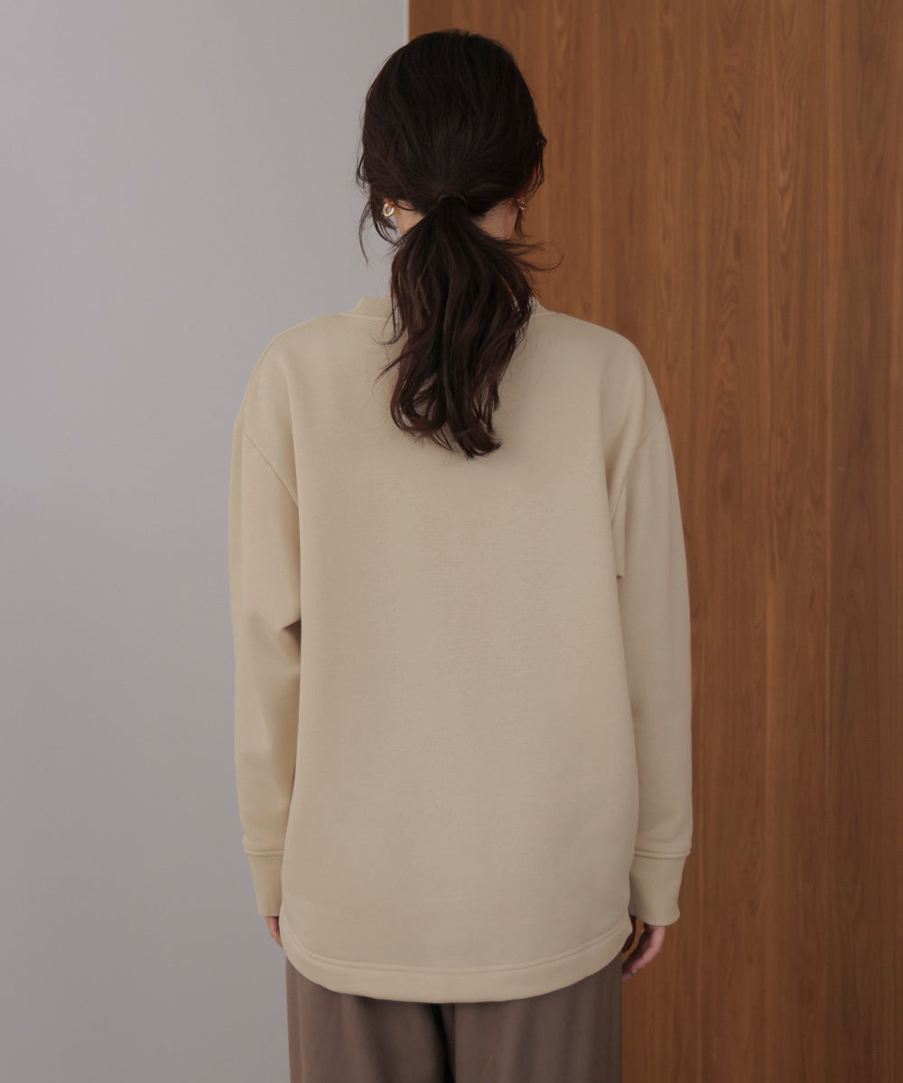 裏起毛レースラインプルオーバー