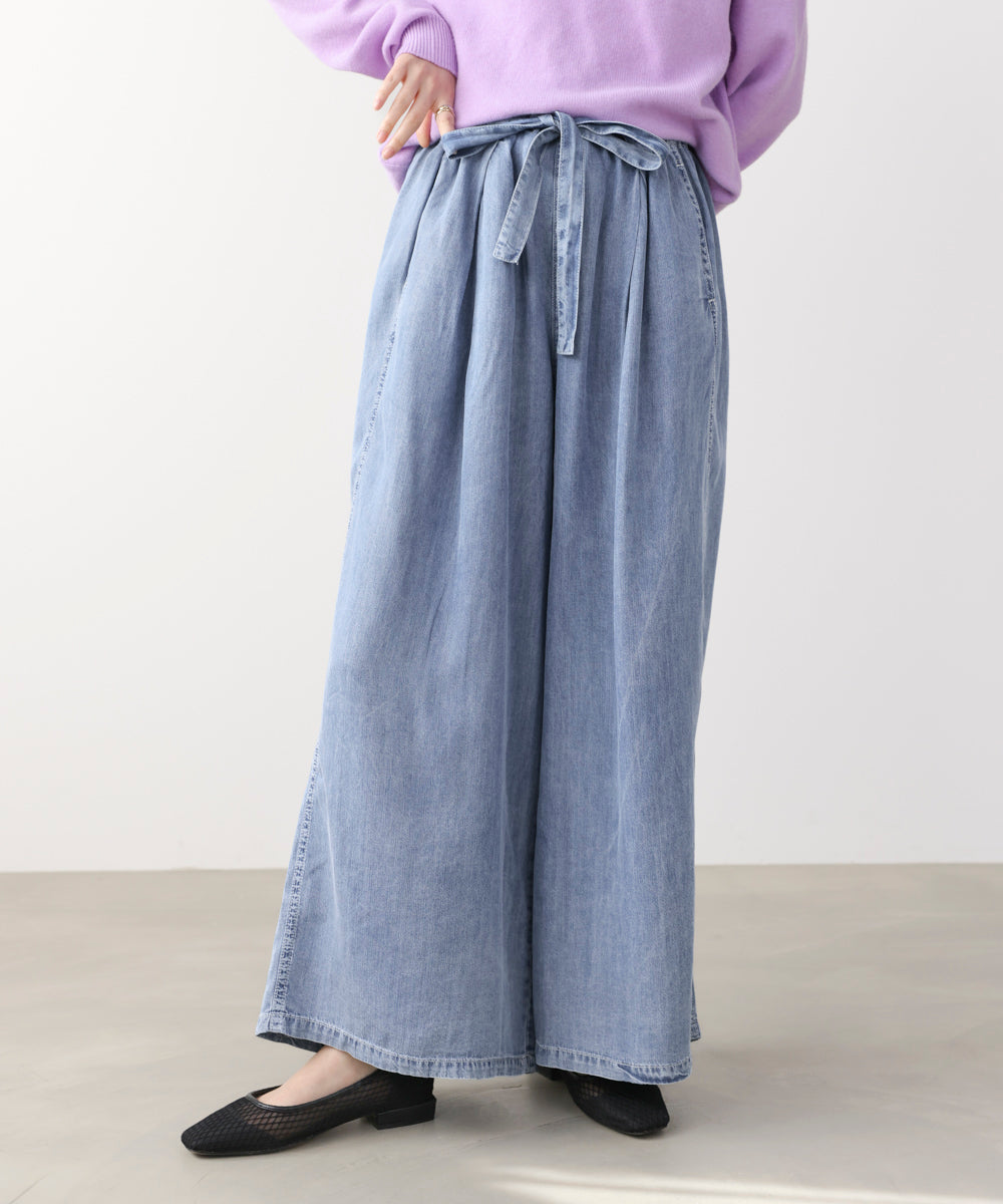リラックシーデニムワイドパンツ