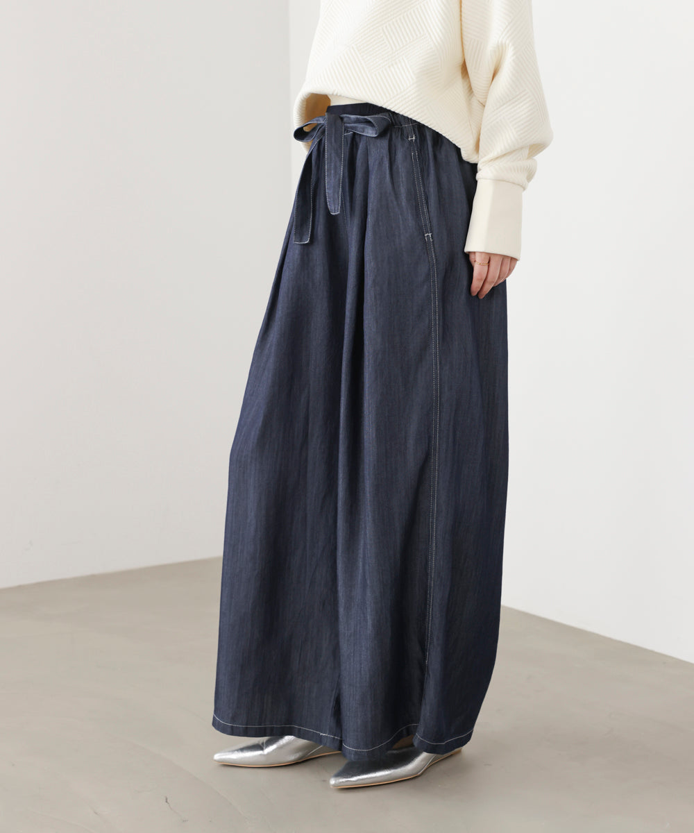 リラックシーデニムワイドパンツ