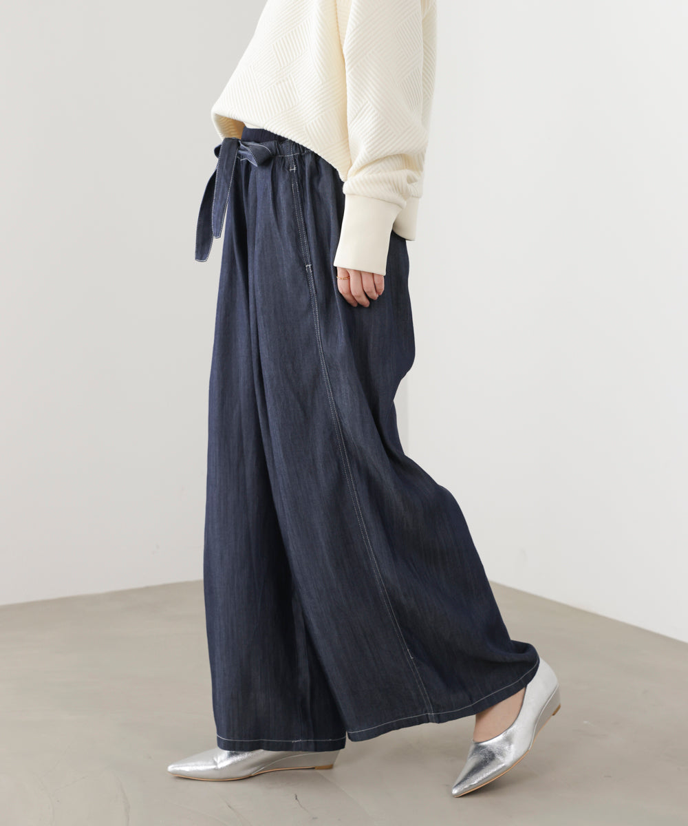 リラックシーデニムワイドパンツ