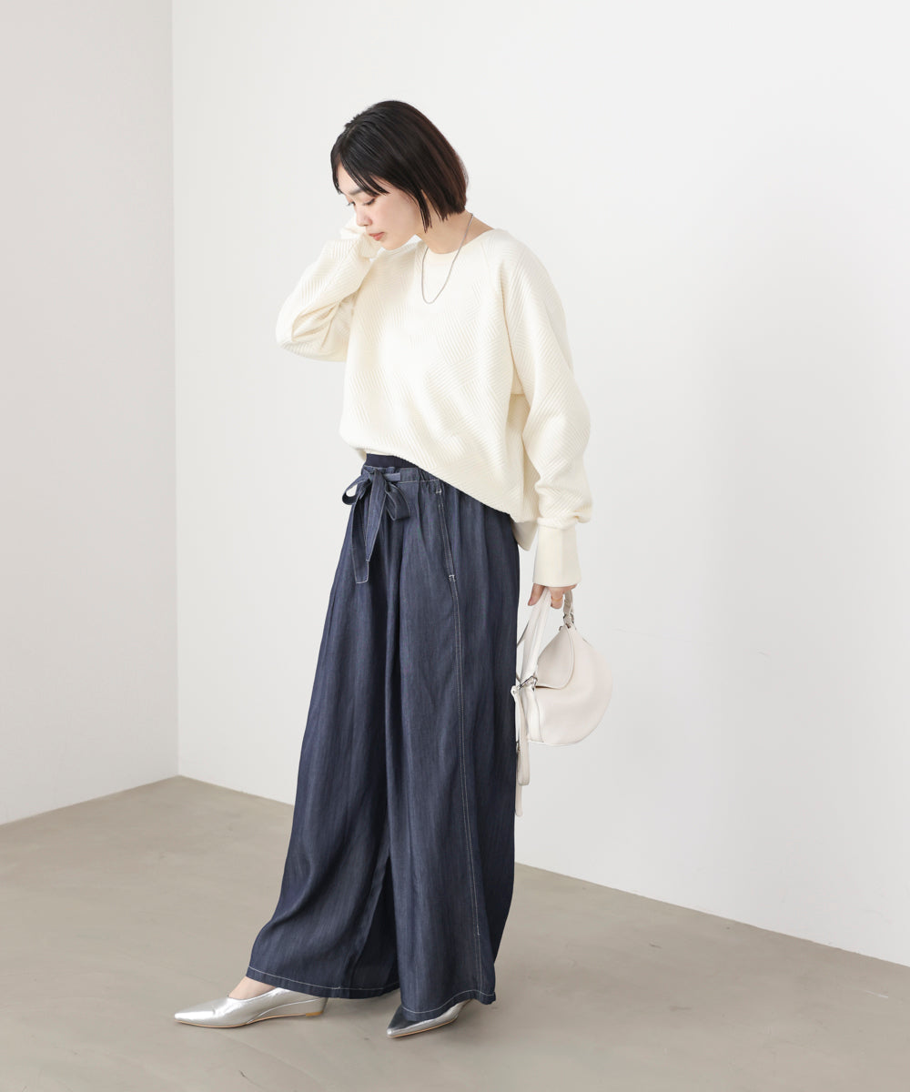 リラックシーデニムワイドパンツ