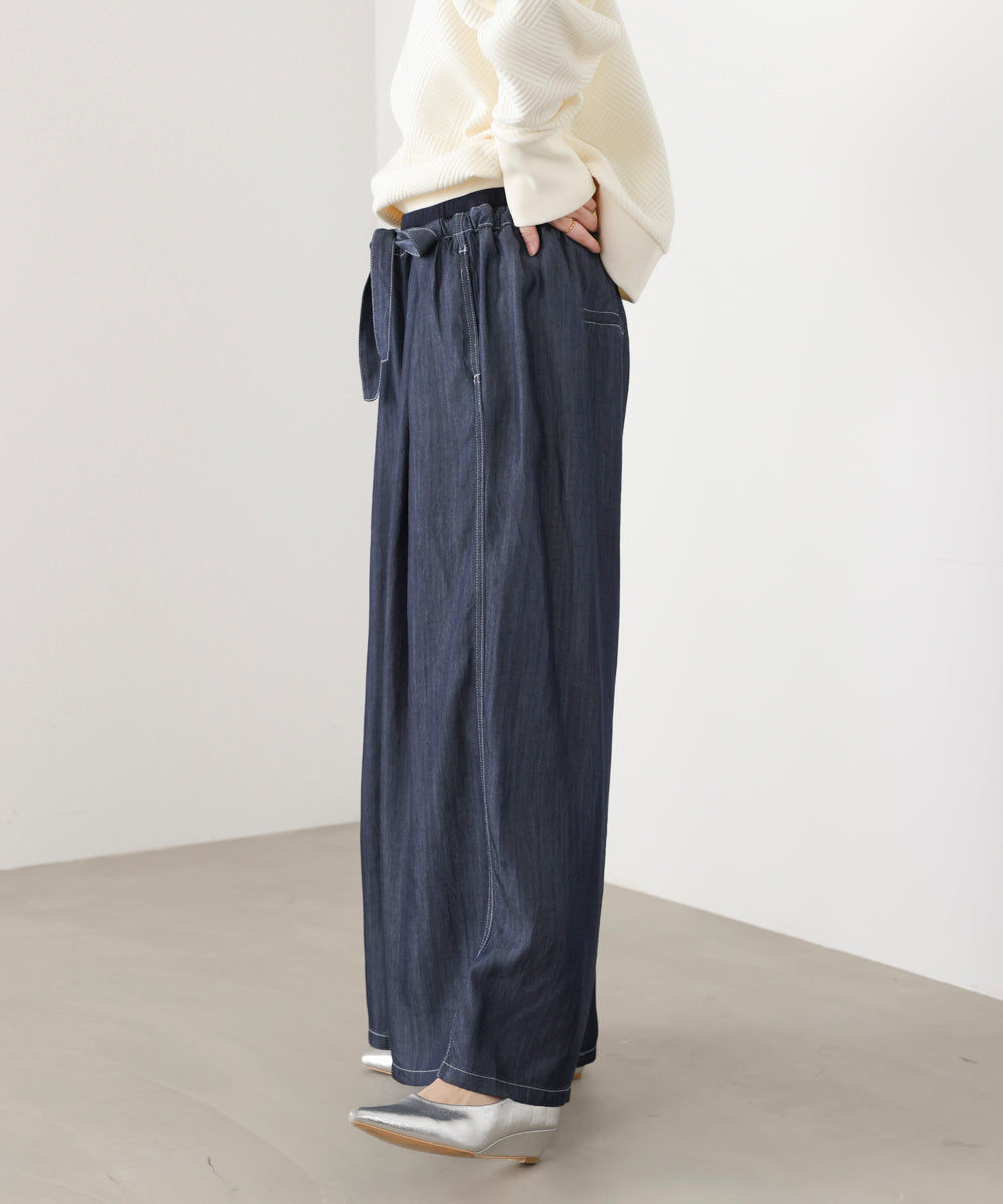 リラックシーデニムワイドパンツ