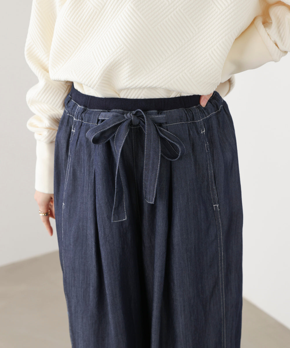 リラックシーデニムワイドパンツ