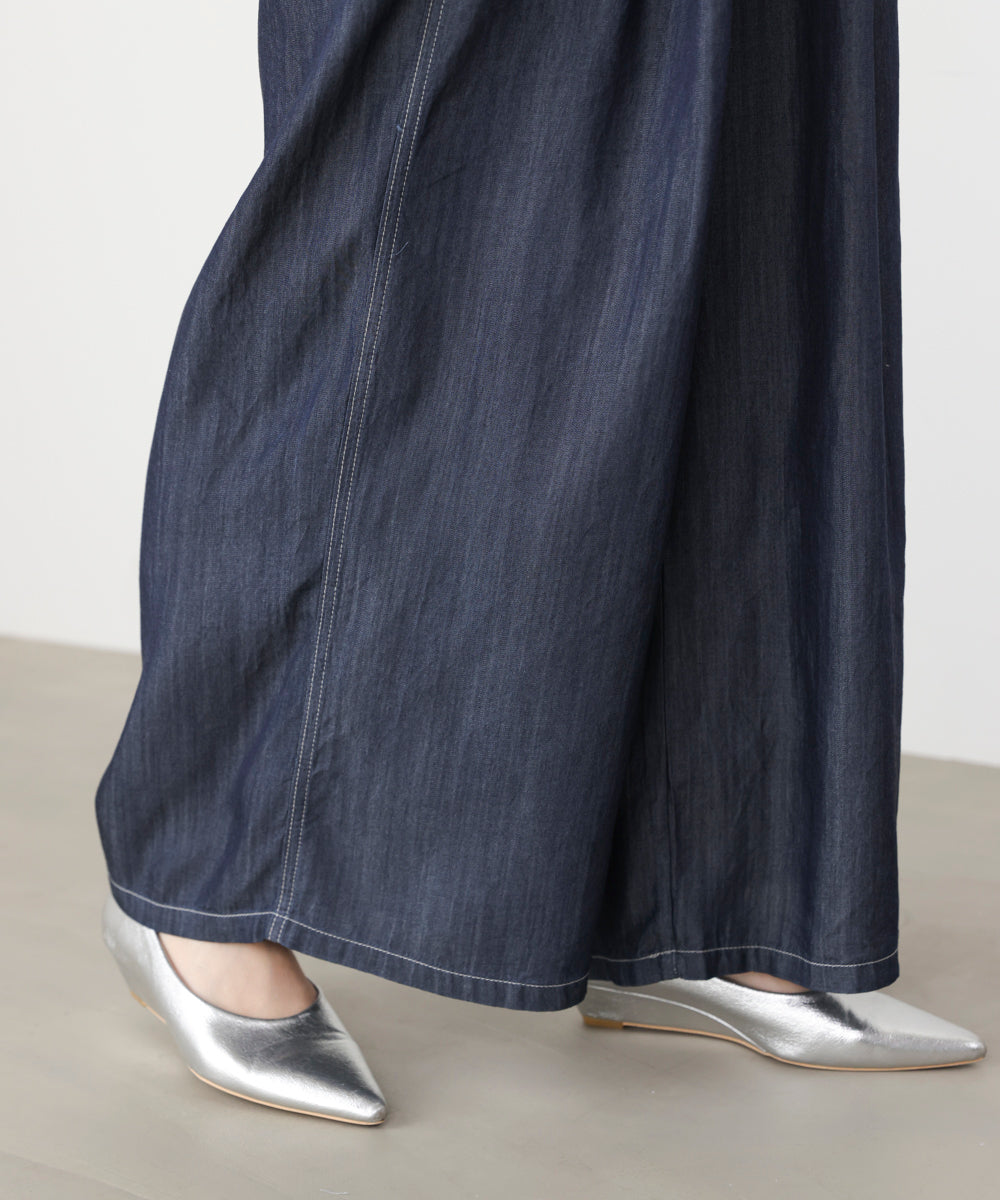 リラックシーデニムワイドパンツ