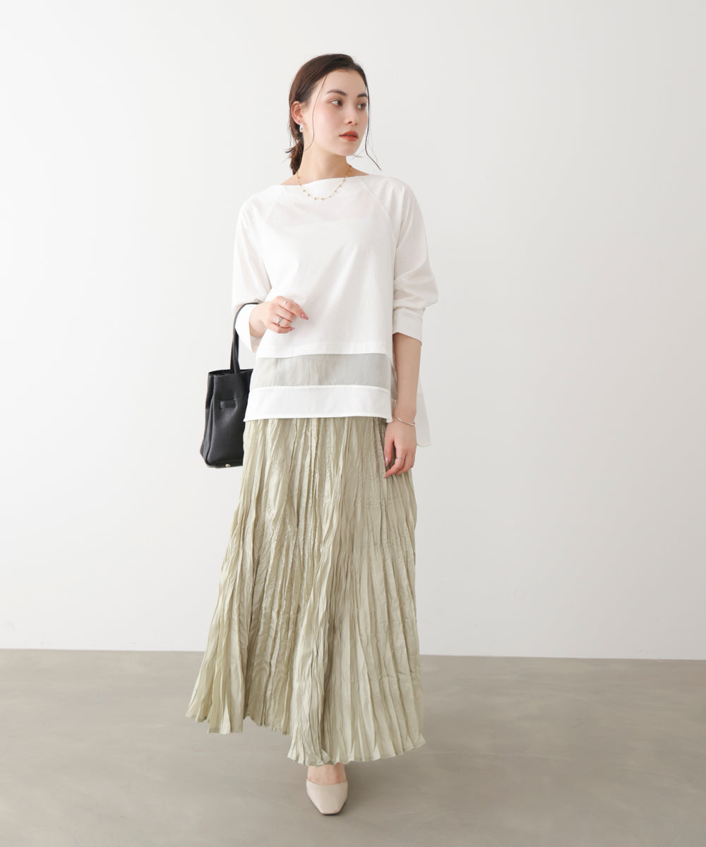 Wシルケットシアーラインプルオーバー