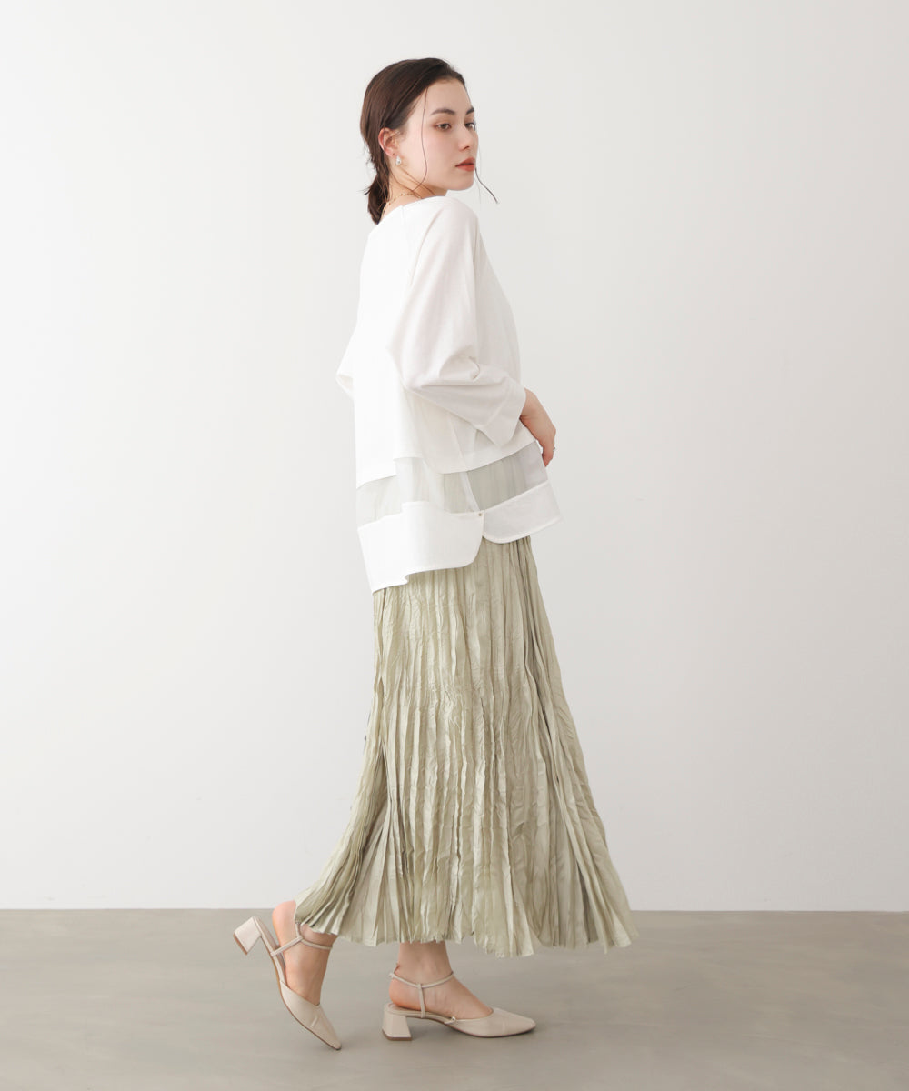 Wシルケットシアーラインプルオーバー