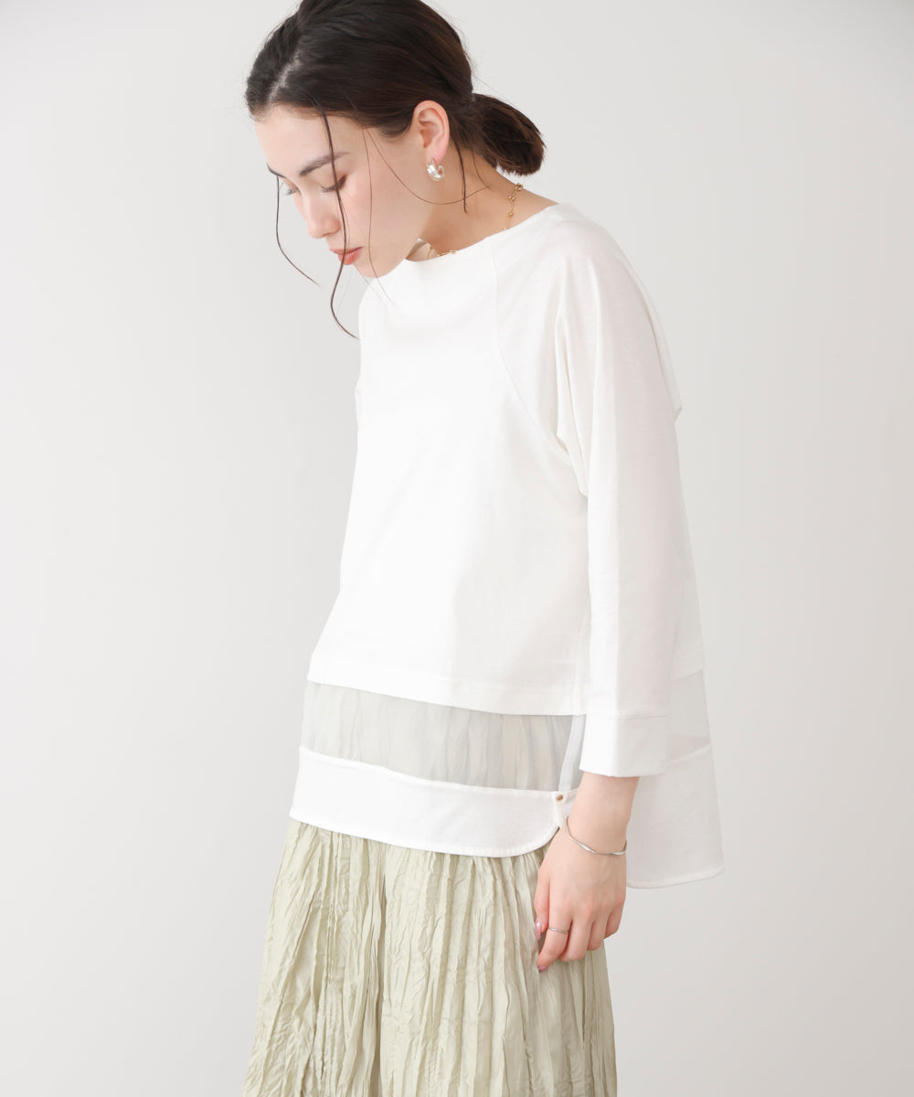 Wシルケットシアーラインプルオーバー