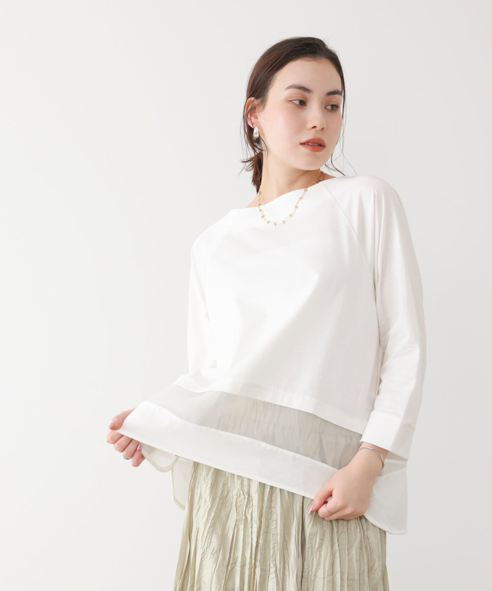 Wシルケットシアーラインプルオーバー