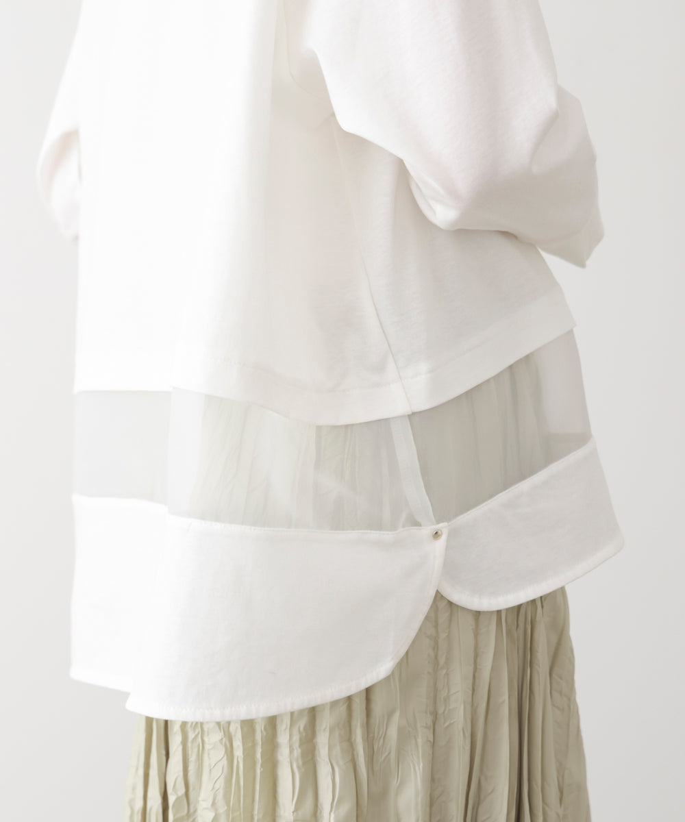 Wシルケットシアーラインプルオーバー