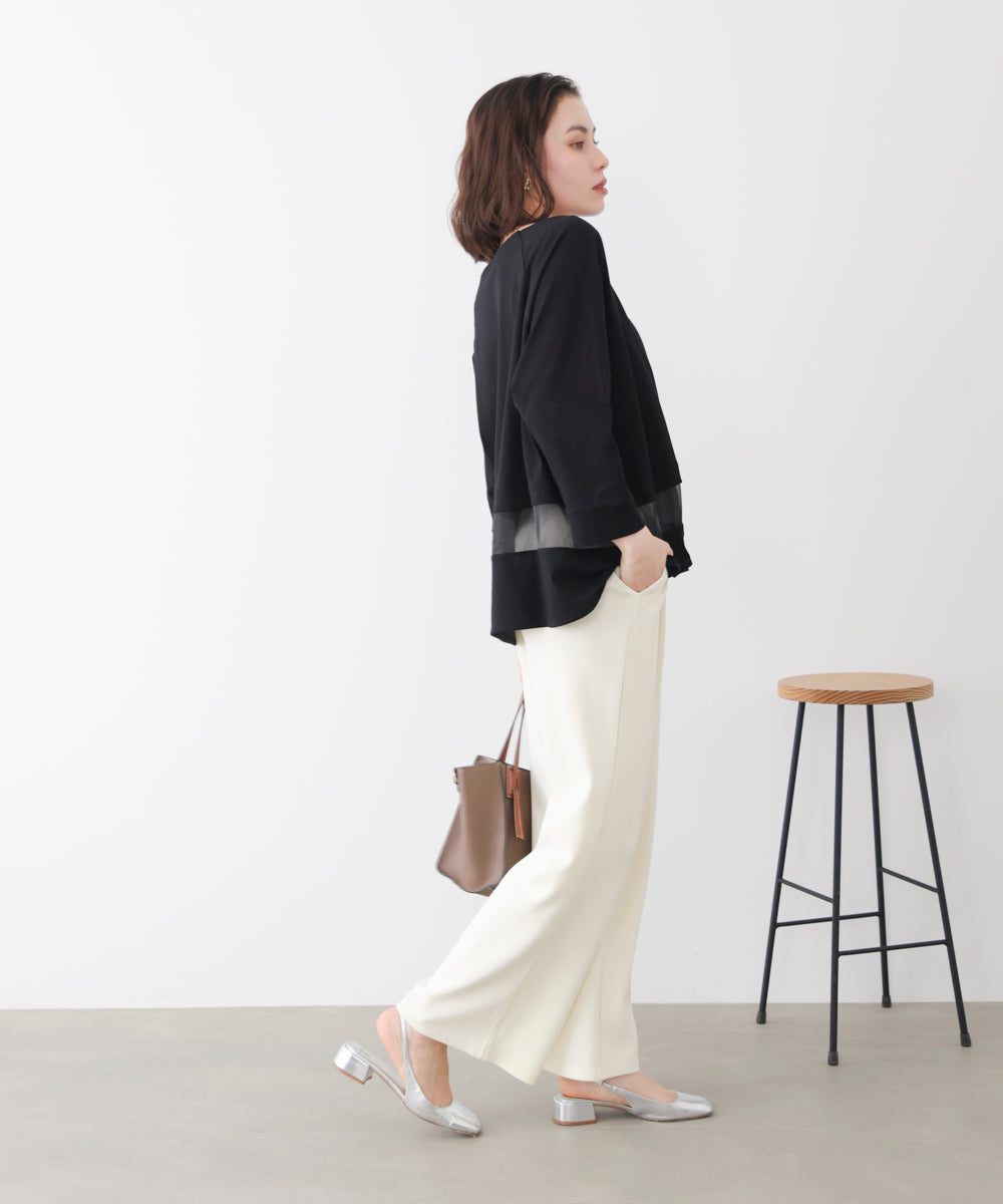 Wシルケットシアーラインプルオーバー