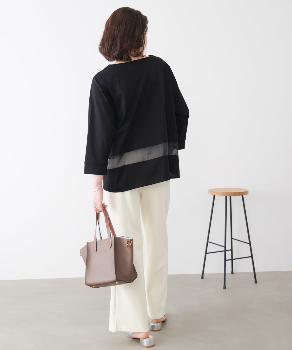 Wシルケットシアーラインプルオーバー