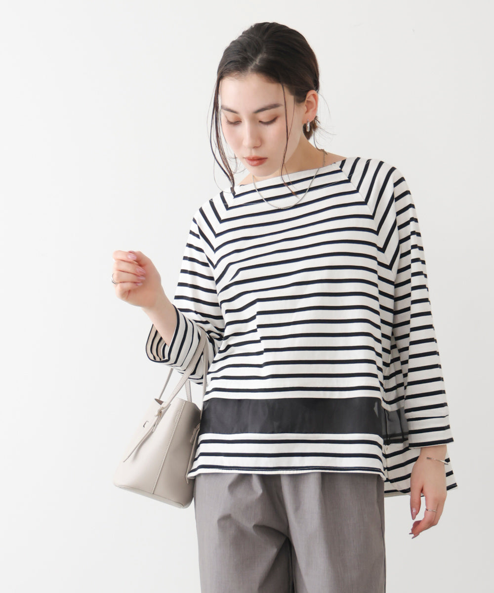 Wシルケットシアーラインプルオーバー