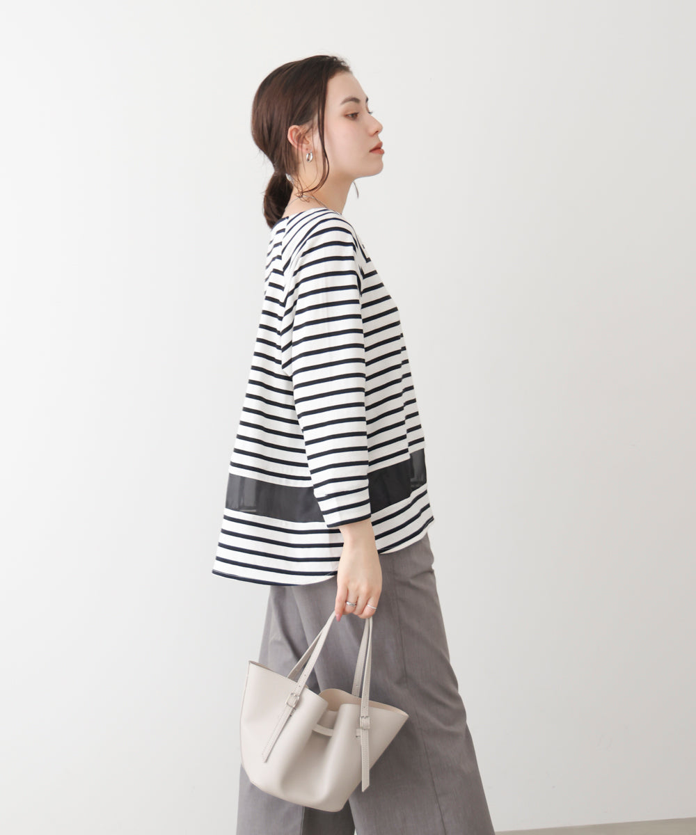 Wシルケットシアーラインプルオーバー