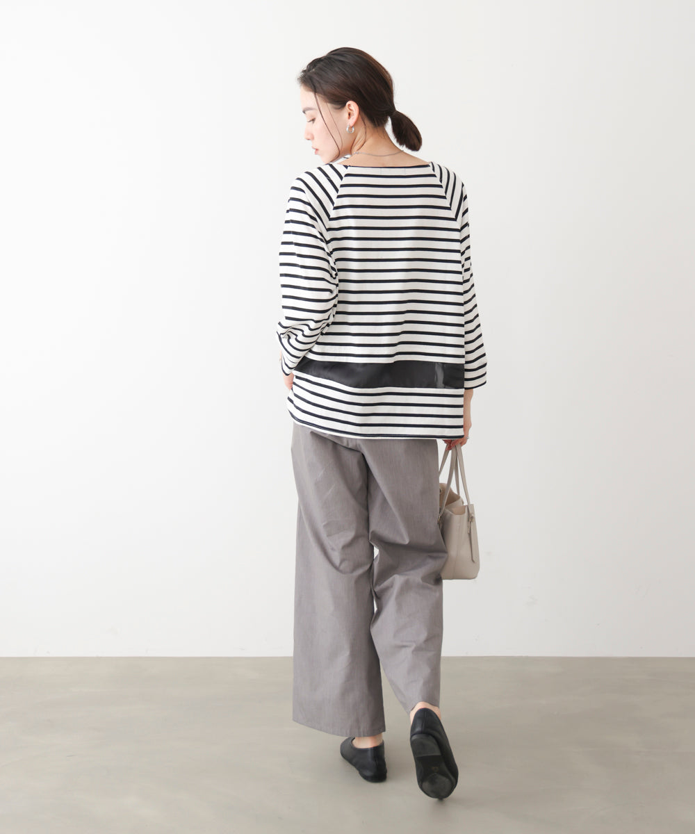 Wシルケットシアーラインプルオーバー