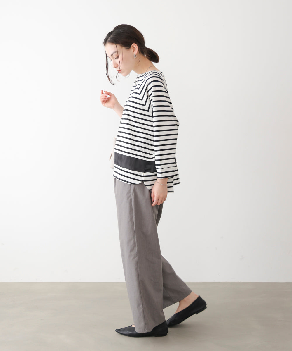 Wシルケットシアーラインプルオーバー