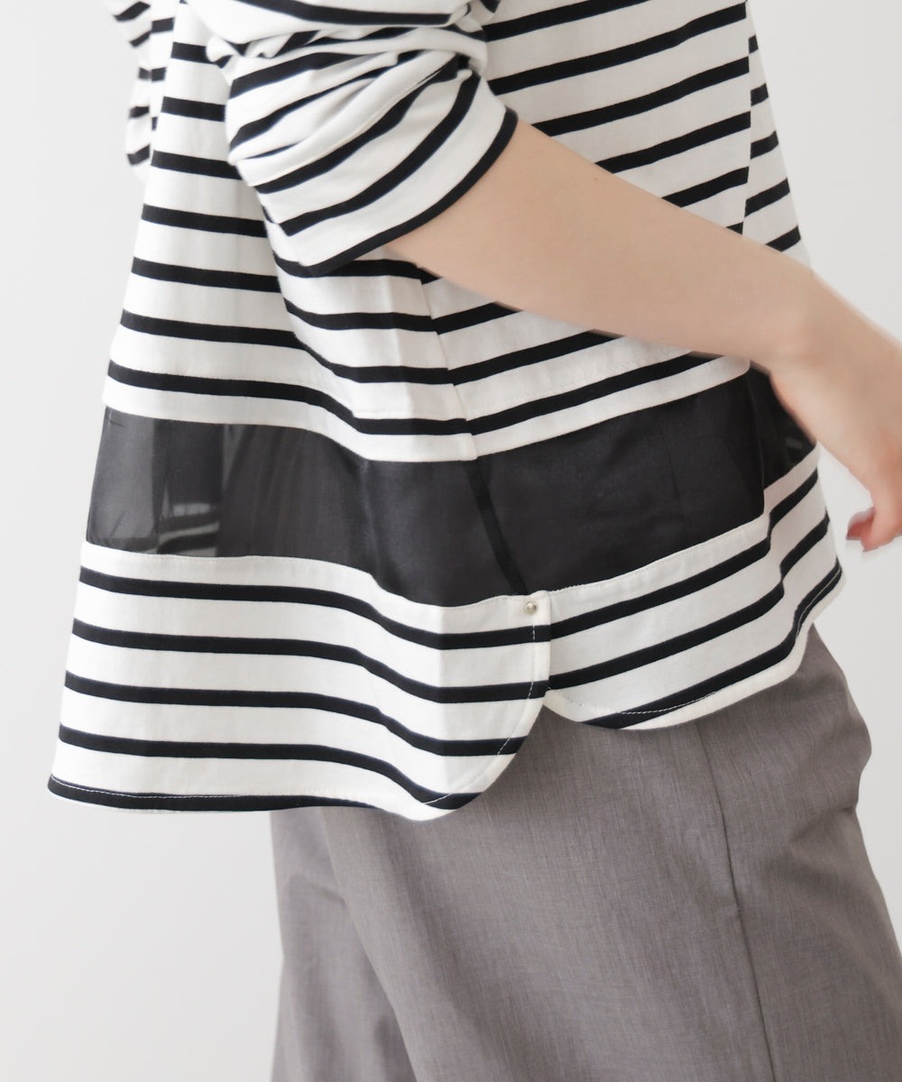 Wシルケットシアーラインプルオーバー