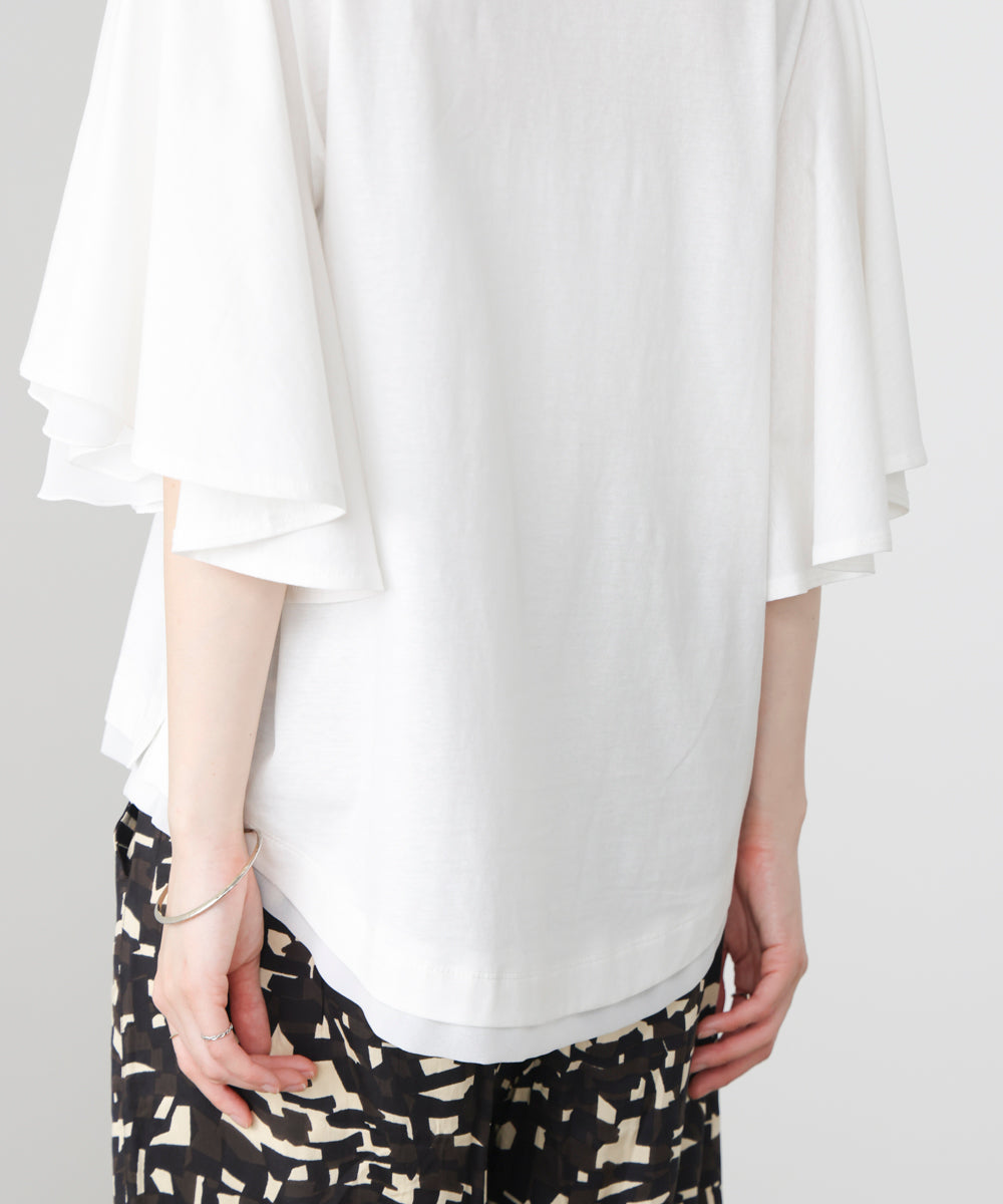 Wシルケットシフォンドッキングプルオーバー