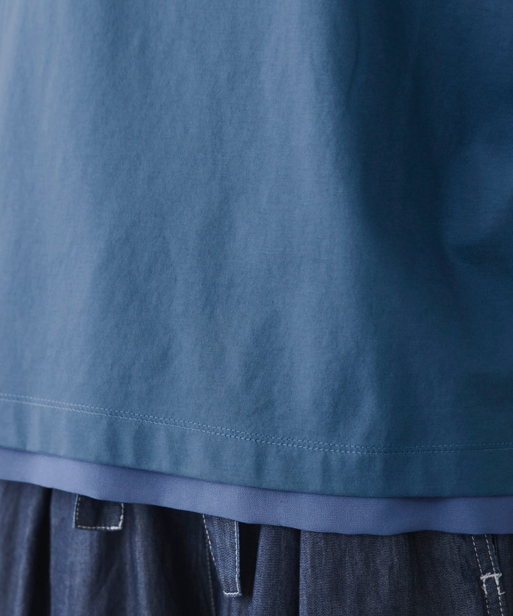 Wシルケットシフォンドッキングプルオーバー