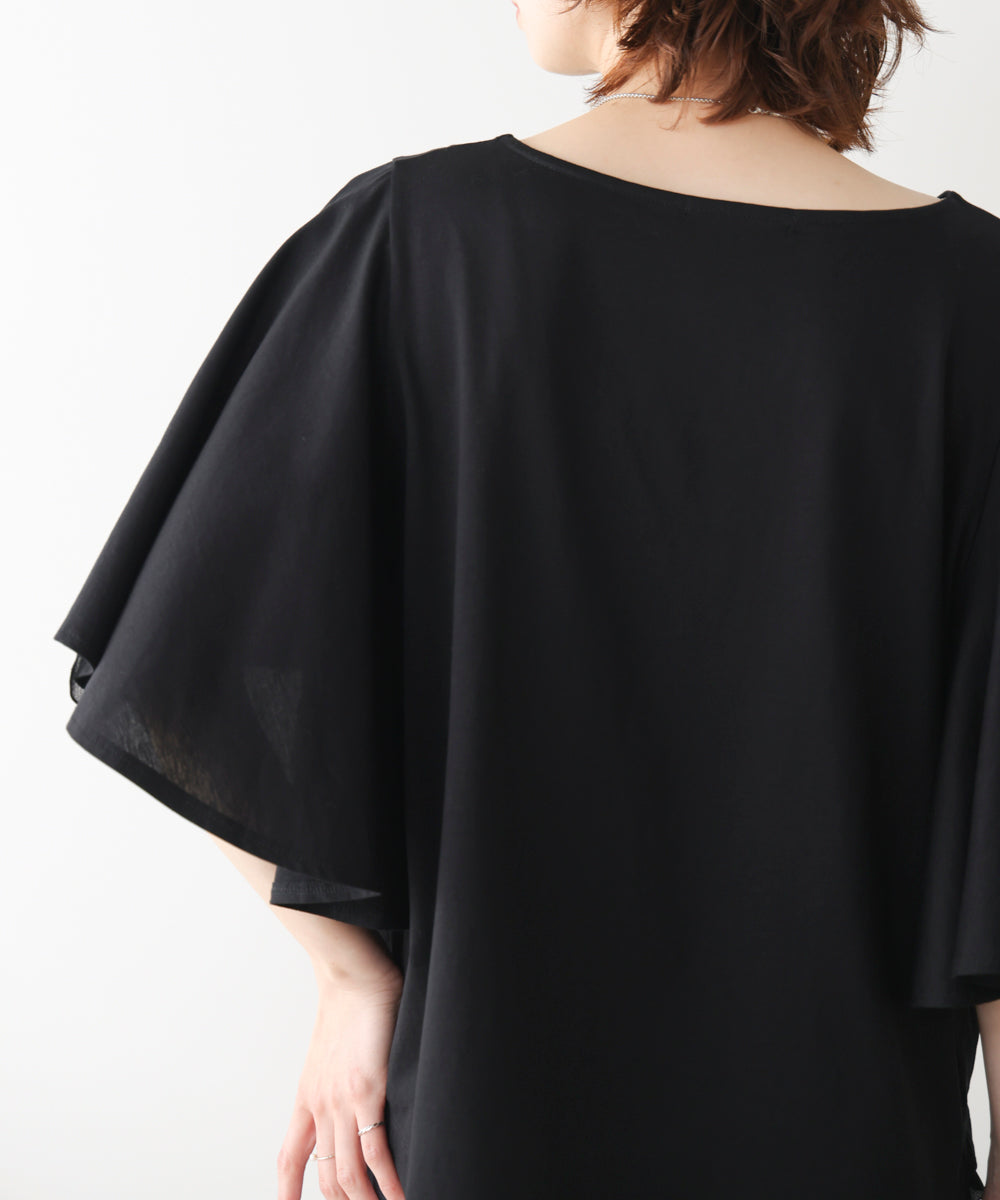 Wシルケットシフォンドッキングプルオーバー