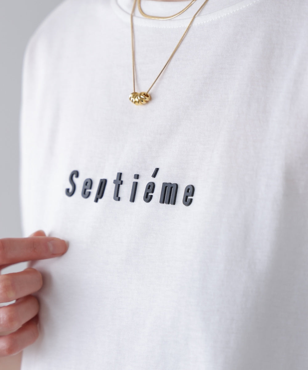 WシルケットバックシャイニーラインロゴT