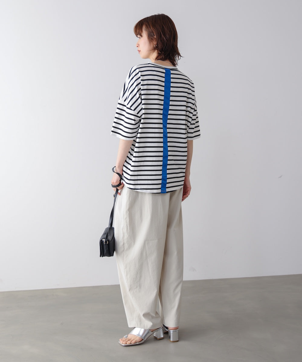 WシルケットバックシャイニーラインロゴT