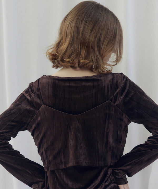 VELVET BUSTIER SET TOPS