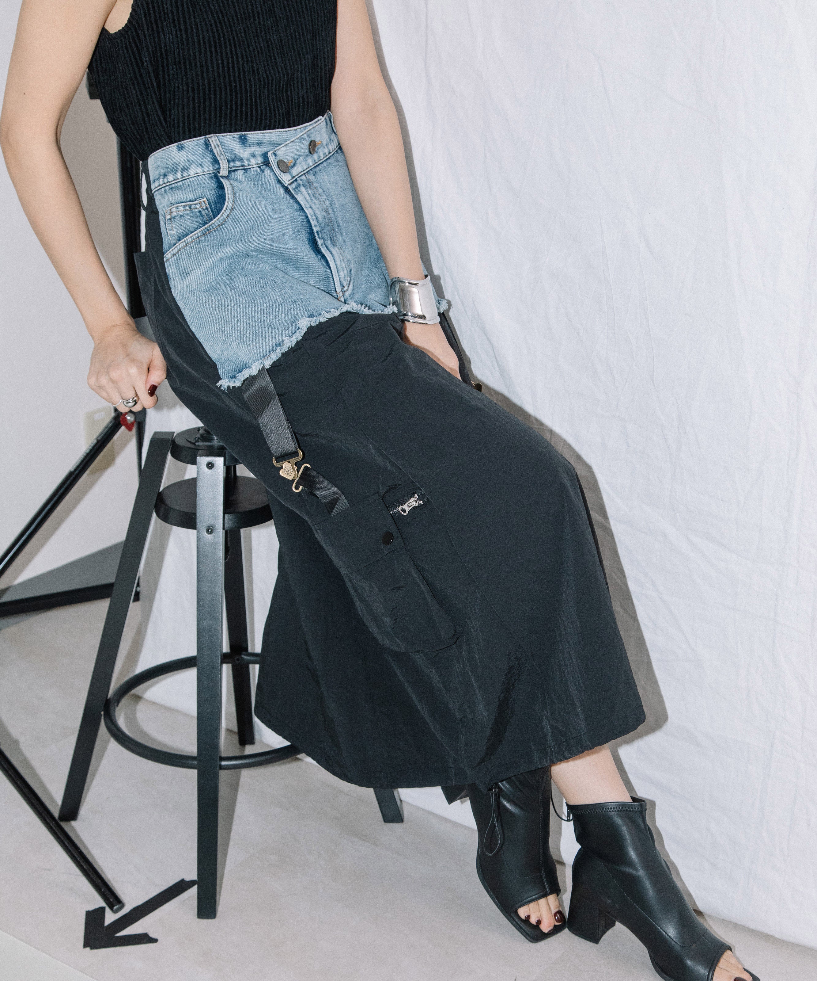 DENIM×MILITARY RM SKIRT