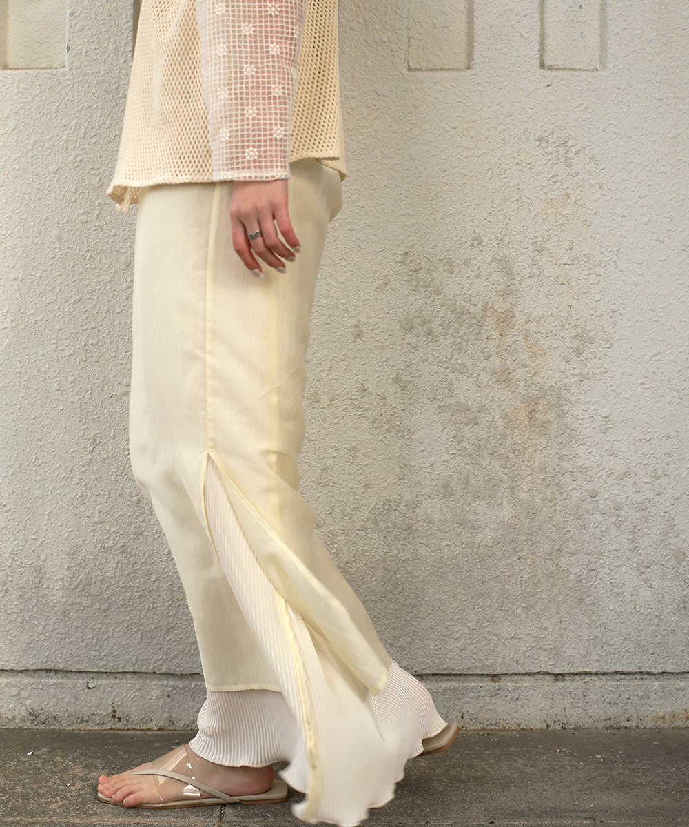 REVERSIBLE SHEER PLEATED SKIRT