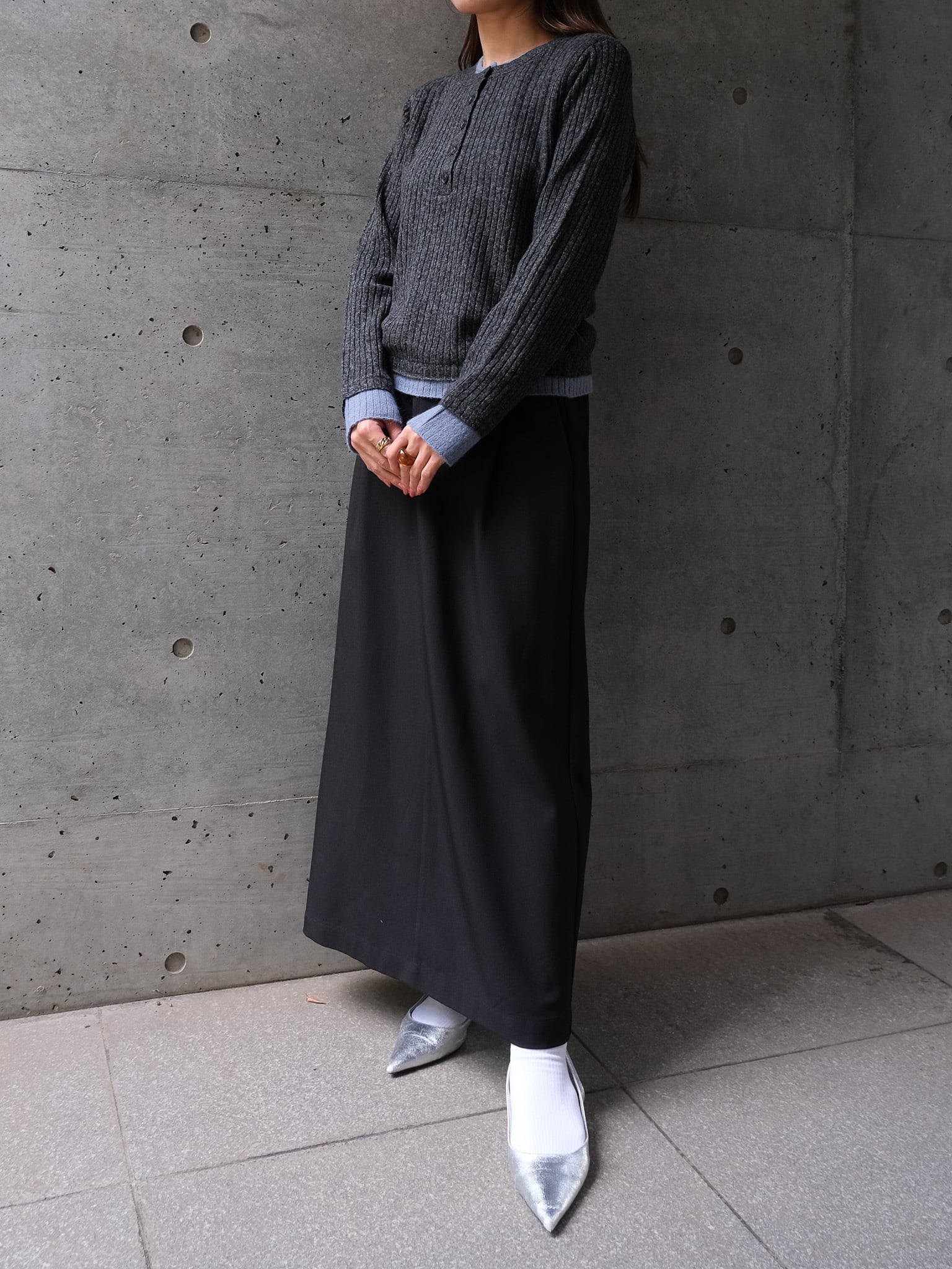 MIX KNIT HENRY NECK PO(ミックスニットヘンリーネックプルオーバー)