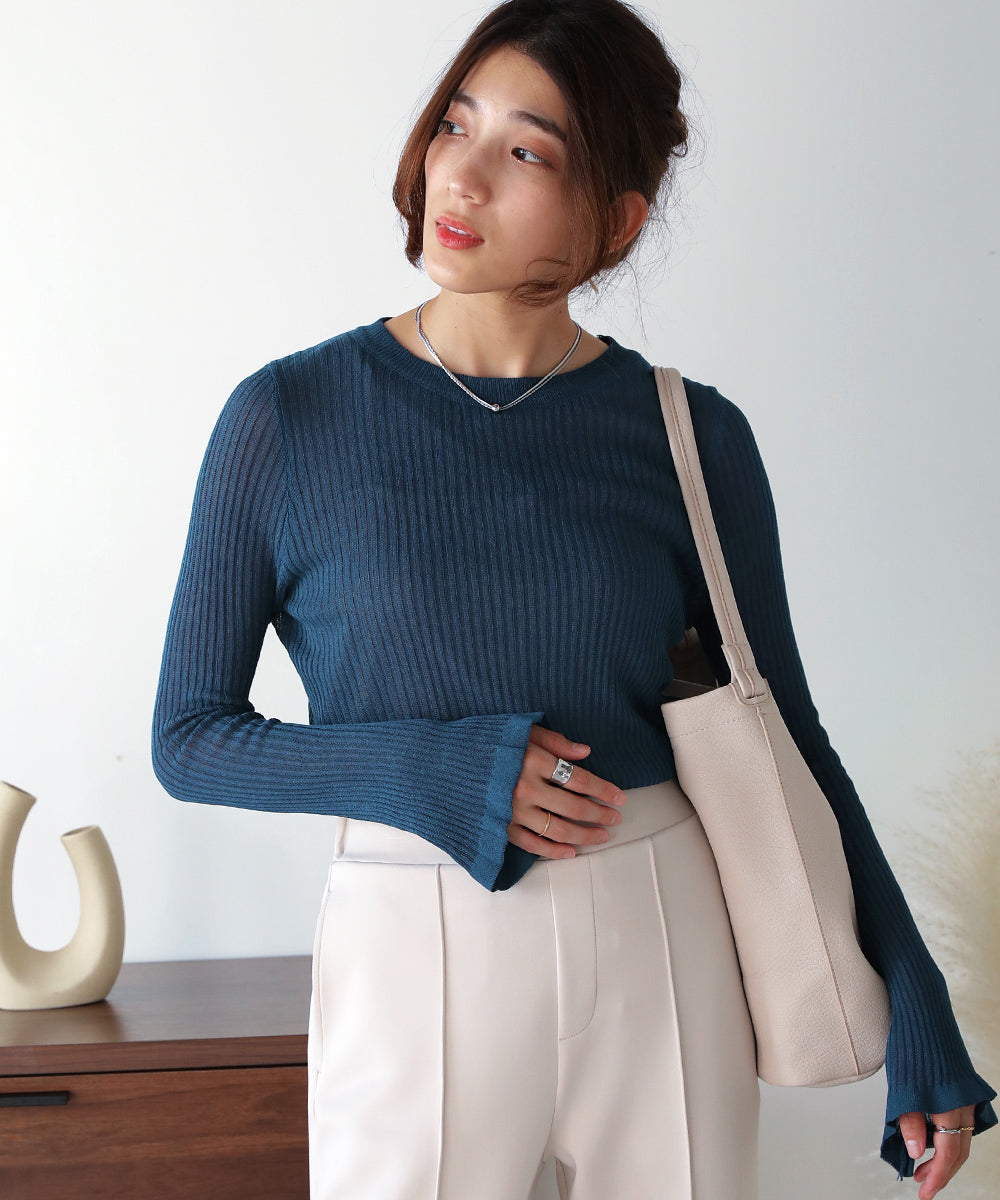 BouJeloud シアークルーネックプルオーバー