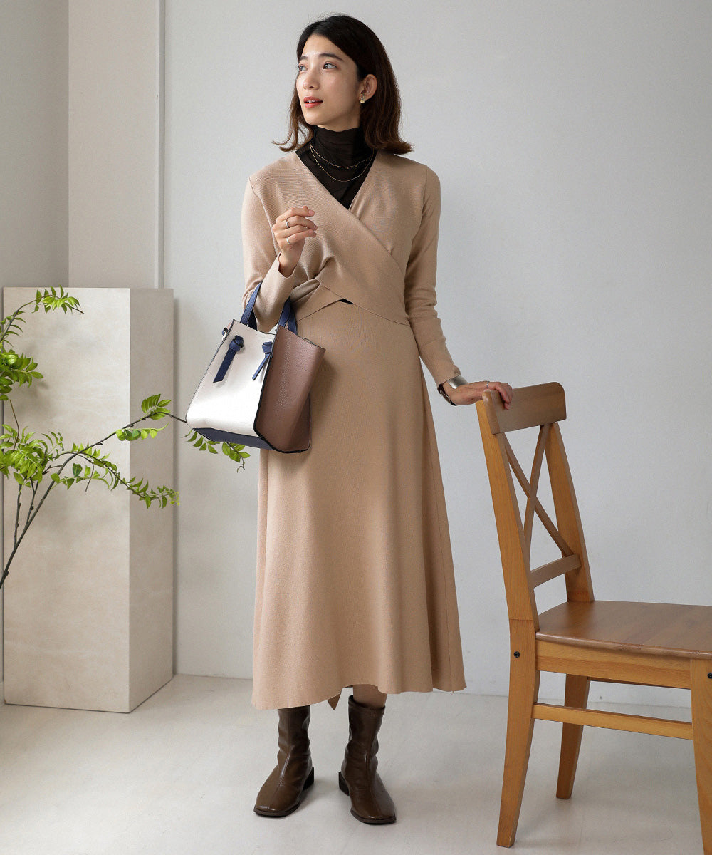 BouJeloud カシュクールニットワンピース