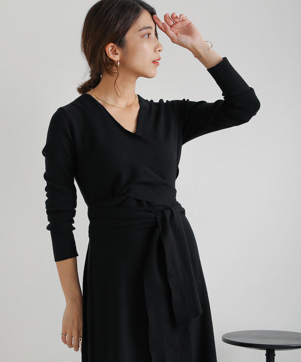 BouJeloud カシュクールニットワンピース