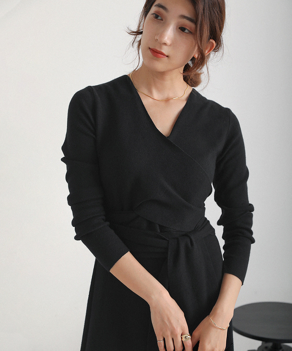 BouJeloud カシュクールニットワンピース