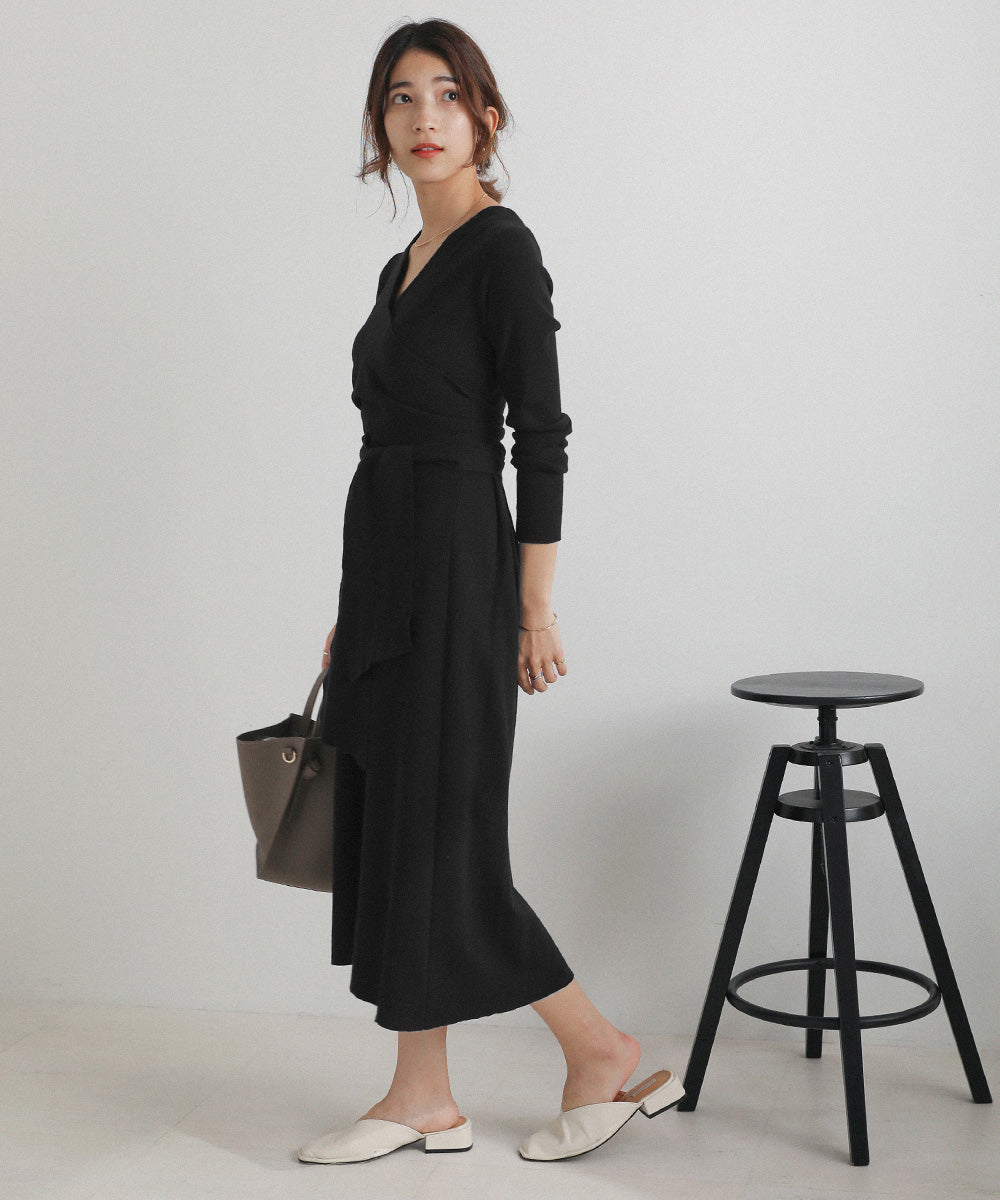 BouJeloud カシュクールニットワンピース