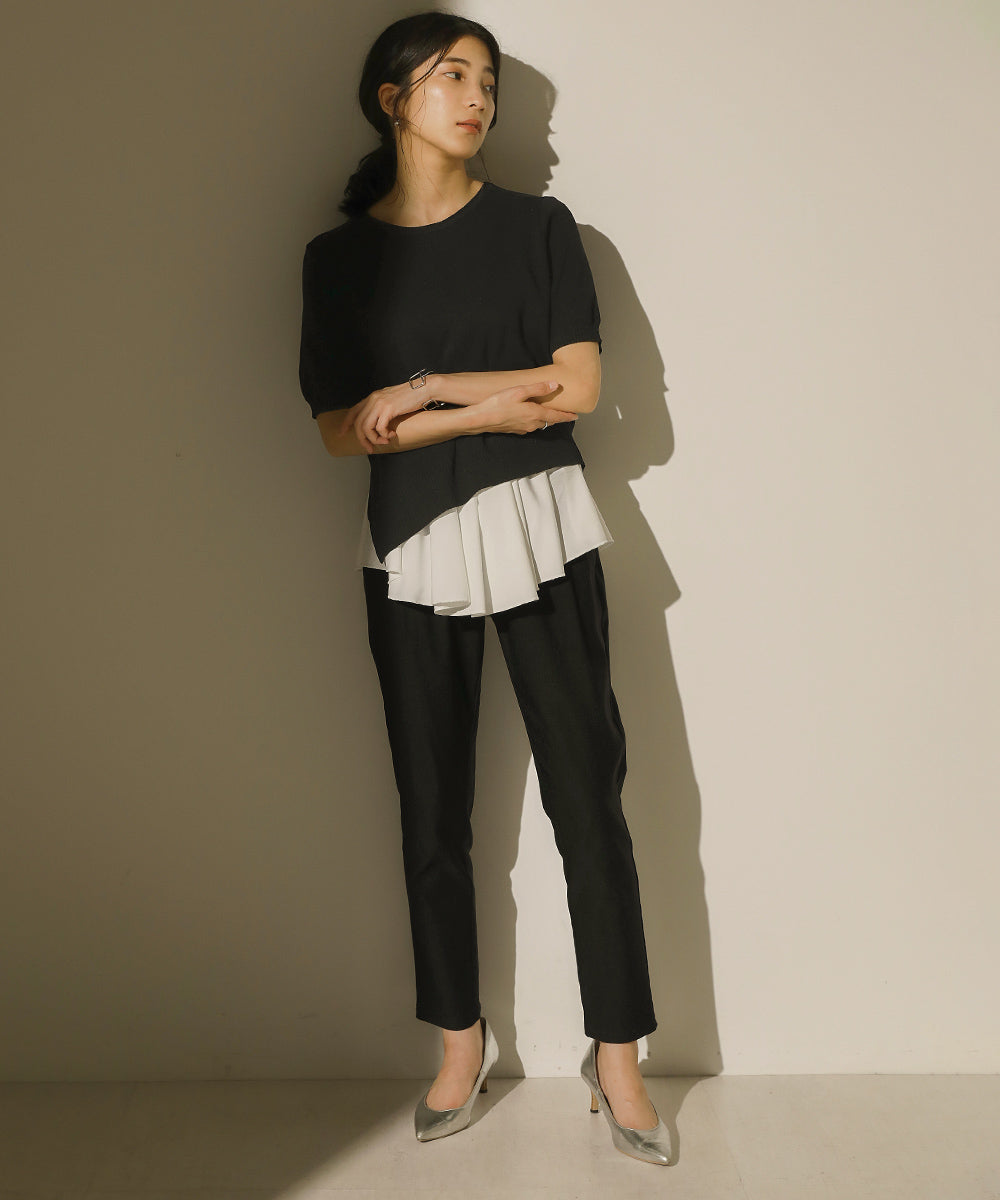 BouJeloud レイヤードシャツセットアシメヘムニット