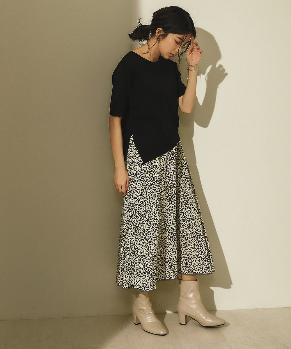 BouJeloud レイヤードシャツセットアシメヘムニット