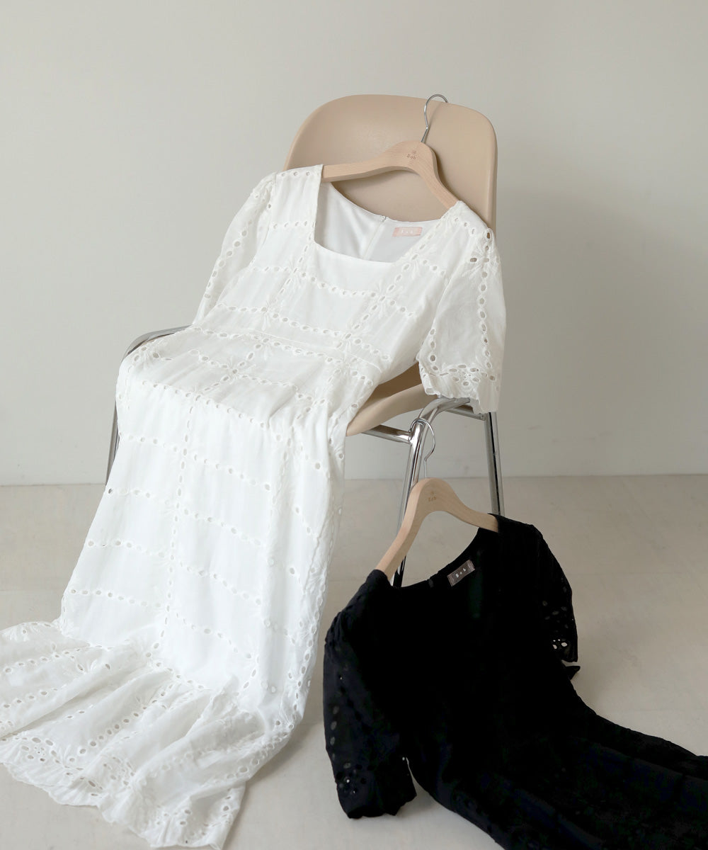 【低身長向けサイズあり】コットンレースマーメイドワンピース