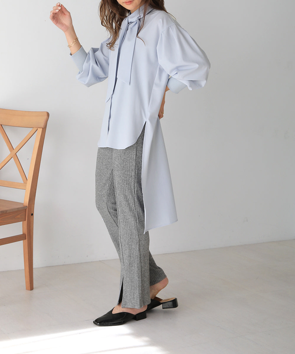 BouJeloud 美脚スリットリブパンツ