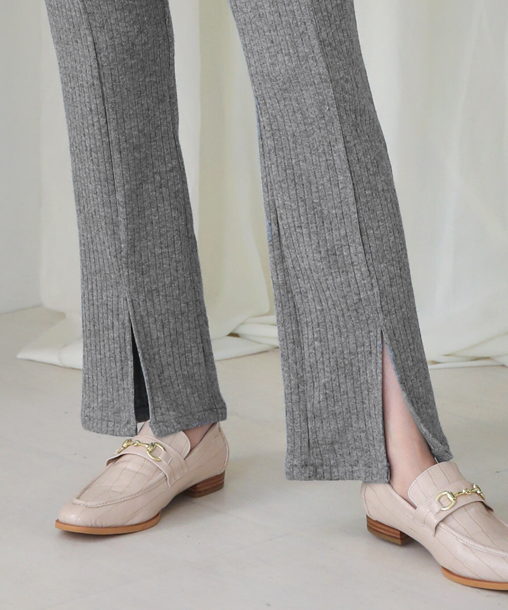 BouJeloud 美脚スリットリブパンツ