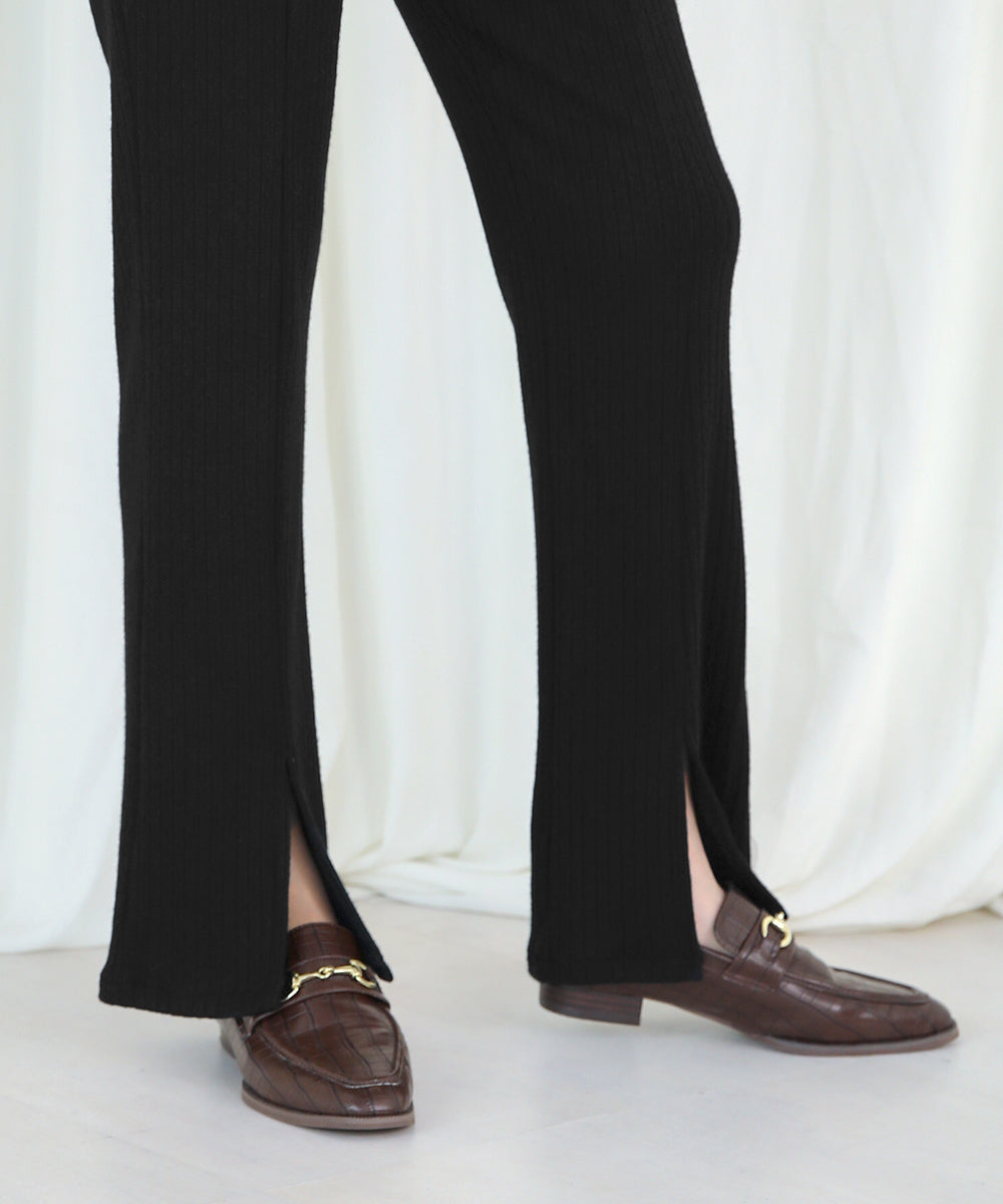 BouJeloud 美脚スリットリブパンツ