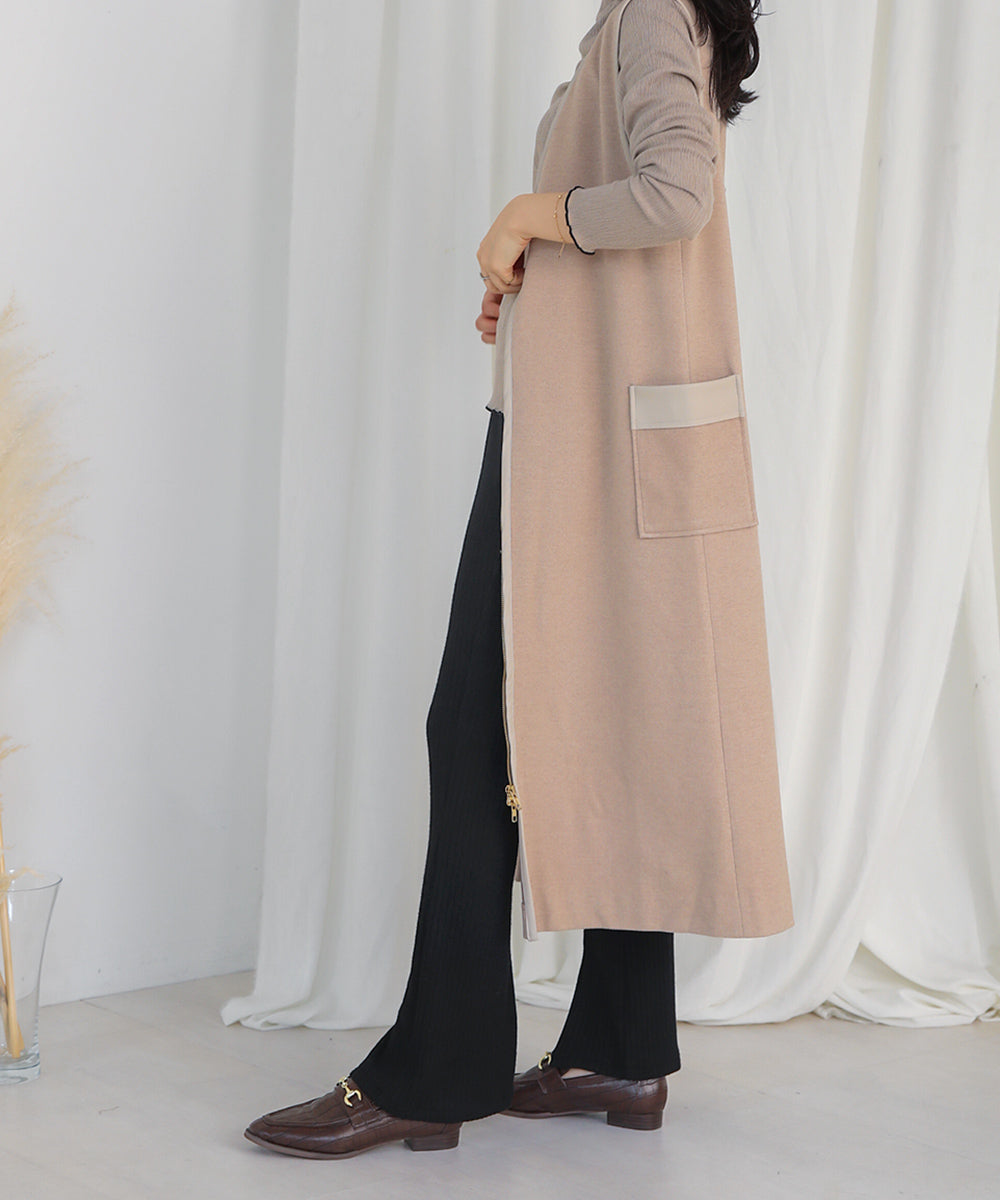BouJeloud 美脚スリットリブパンツ