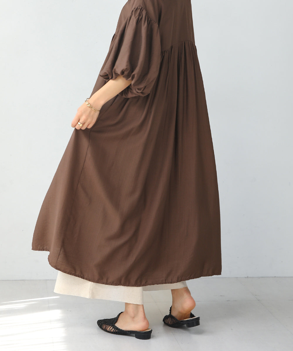 BouJeloud Vネック袖ボリュームワンピース