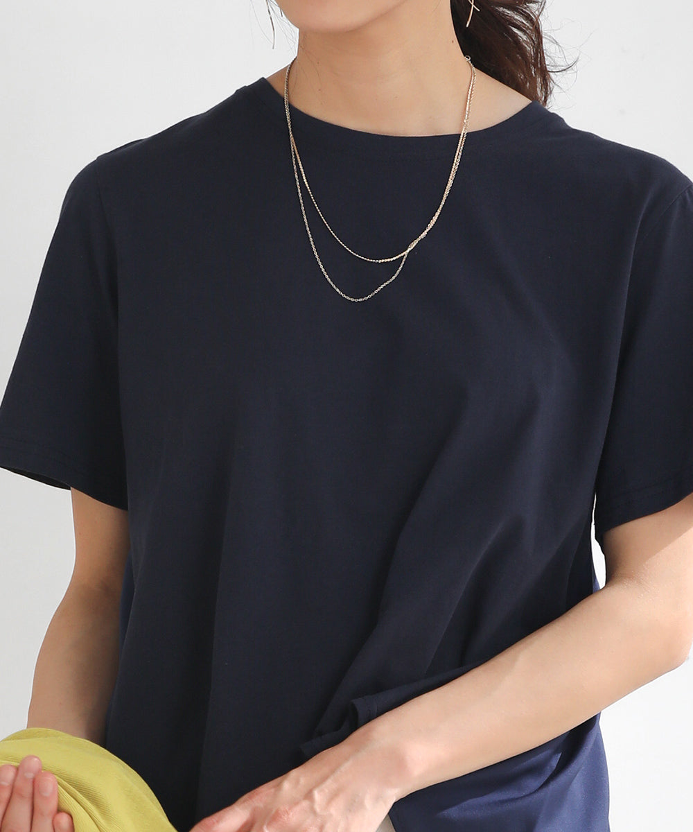 BouJeloud バックシャン異素材切り替えトップス