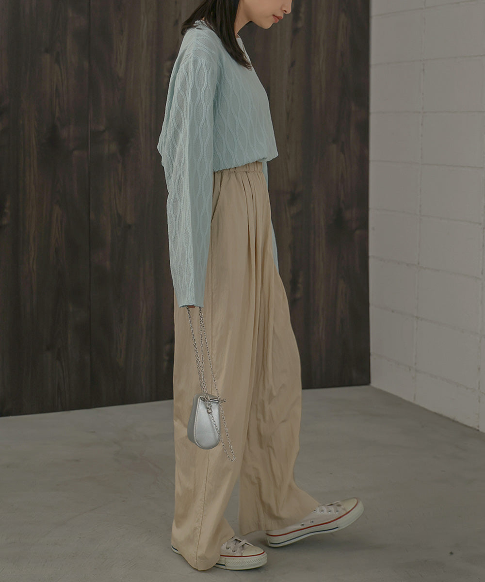 【サイズ展開あり】セミワイドナイロンパンツ