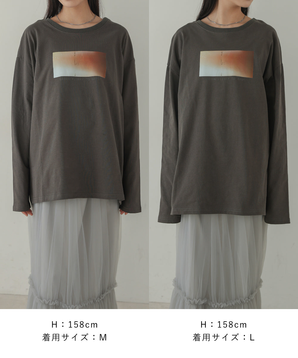 Bab ユニセックス前後2WAYフォトプリントT