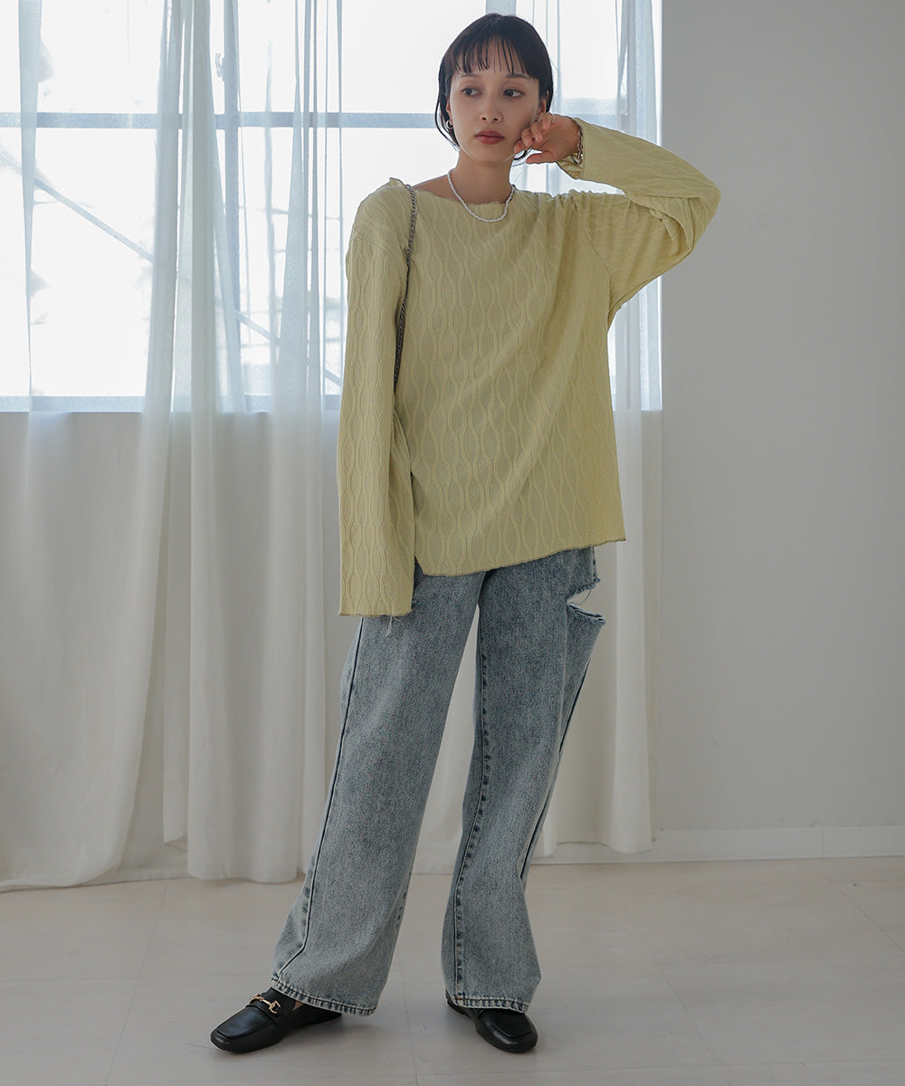 Bab ハニカムカットソー