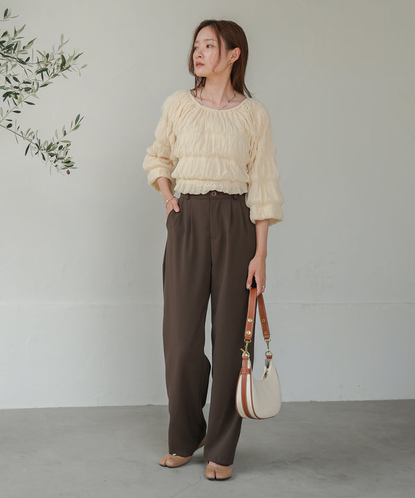 シャーリングトップス