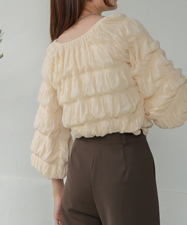 シャーリングトップス