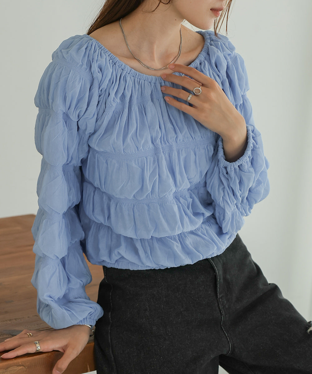 シャーリングトップス